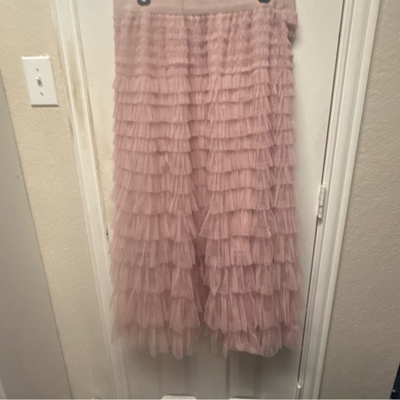 Elegant Pink Tiered Skirt XL - Picture 7 of 11